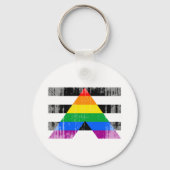 Straight Ally Flag erschüttert Schlüsselanhänger (Vorderseite)