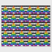 STRAIGHT ALLY FLAG WAVY DESIGN -.pnng Geschenkpapier (Flach)