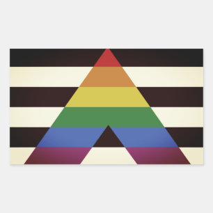 Straight-Ally-Flagge Rechteckiger Aufkleber