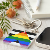 Straight-Ally-Flagge Schlüsselanhänger (Vorderseite rechts)