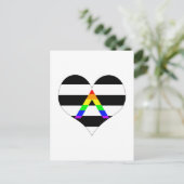 Straight Ally Heart Postkarte (Stehend Vorderseite)
