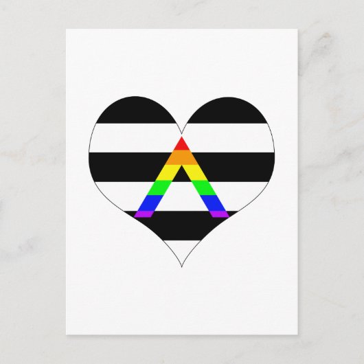 Straight Ally Heart Postkarte (Vorderseite)