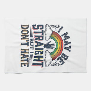Straight Ally Pride Regenbogen Vintage Vektor Desi Geschirrtuch