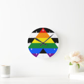 Straight Ally Pride Runde Wanduhr (Zuhause)
