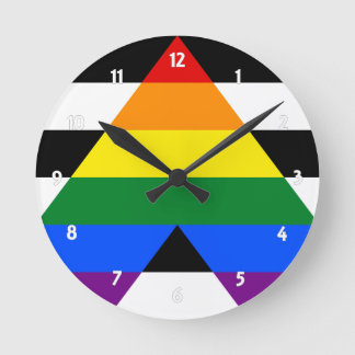 Straight Ally Pride Runde Wanduhr