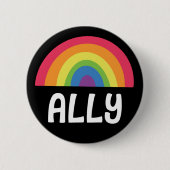Straight Ally Rainbow Button (Vorderseite)