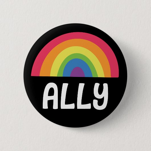 Straight Ally Rainbow Button (Vorderseite)