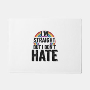 Straight Ally Regenbogen Vintage-Typografie-Shirt_ Fußmatte