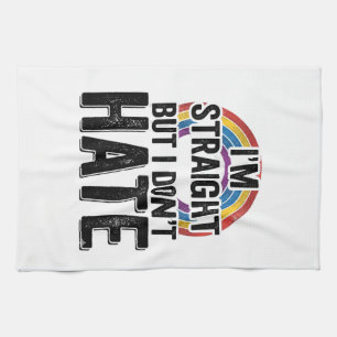 Straight Ally Regenbogen Vintage-Typografie-Shirt_ Geschirrtuch