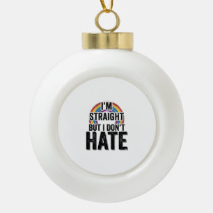 Straight Ally Regenbogen Vintage-Typografie-Shirt_ Keramik Kugel-Ornament
