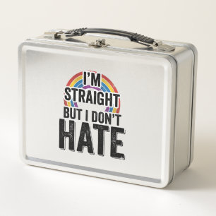 Straight Ally Regenbogen Vintage-Typografie-Shirt_ Metall Brotdose