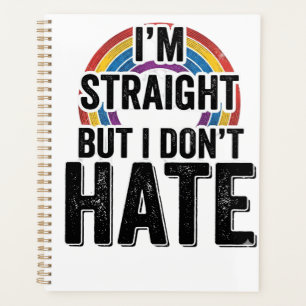 Straight Ally Regenbogen Vintage-Typografie-Shirt_ Planer