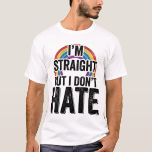 Straight Ally Regenbogen Vintage-Typografie-Shirt_ T-Shirt