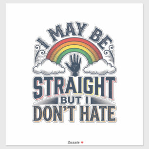 Straight Ally Stolz Regenbogen Vintage Vektor Desi Aufkleber
