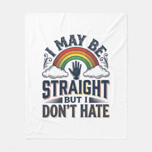 Straight Ally Stolz Regenbogen Vintage Vektor Desi Fleecedecke
