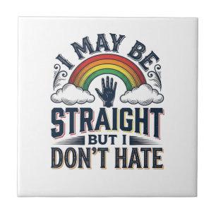 Straight Ally Stolz Regenbogen Vintage Vektor Desi Fliese