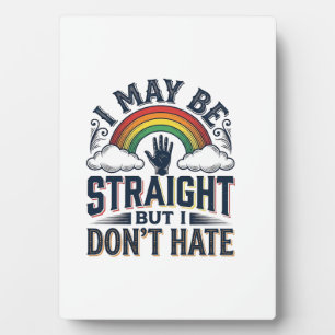 Straight Ally Stolz Regenbogen Vintage Vektor Desi Fotoplatte