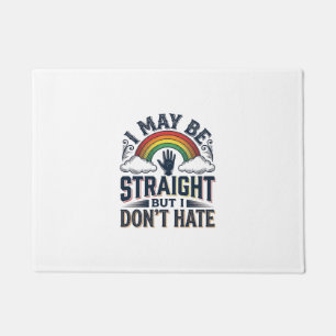 Straight Ally Stolz Regenbogen Vintage Vektor Desi Fußmatte