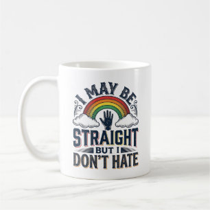 Straight Ally Stolz Regenbogen Vintage Vektor Desi Kaffeetasse