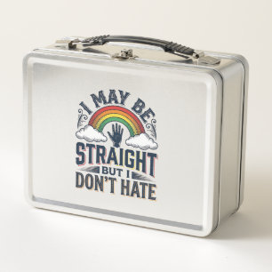 Straight Ally Stolz Regenbogen Vintage Vektor Desi Metall Brotdose