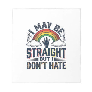 Straight Ally Stolz Regenbogen Vintage Vektor Desi Notizblock