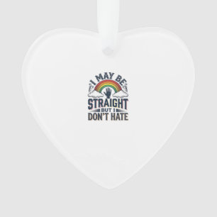 Straight Ally Stolz Regenbogen Vintage Vektor Desi Ornament