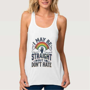 Straight Ally Stolz Regenbogen Vintage Vektor Desi Tank Top