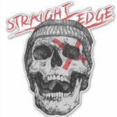 Straight Edge Skull Aufkleber (Vorderseite)