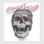 Straight Edge Skull Aufkleber (Blatt)