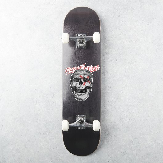 Straight Edge Skull Aufkleber (Skateboard)