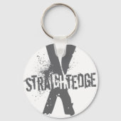 Straight Edge X dunkelgrau Schlüsselanhänger (Vorderseite)