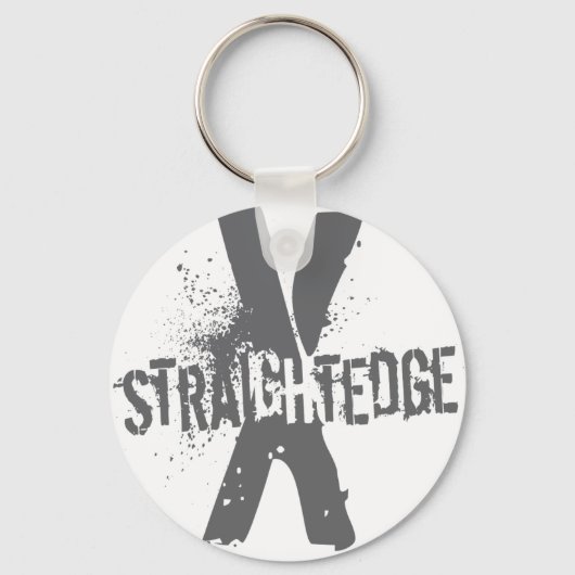 Straight Edge X dunkelgrau Schlüsselanhänger (Vorderseite)
