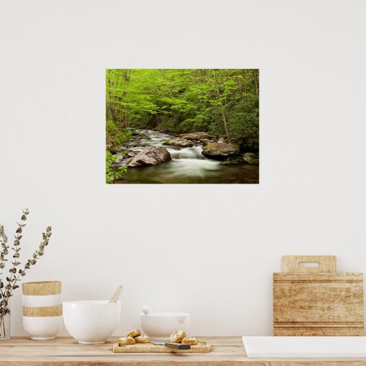 Straight Gabel fließt durch den Wald Poster (Küche)