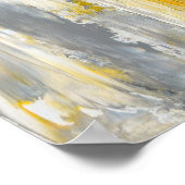 "Straight it out" Abstrakte Graue und gelbe Kunst Poster (Ecke)