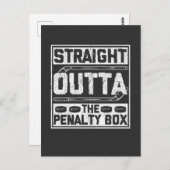 Straight Outdoor Ice Hockey Player Penalty Box Postkarte (Vorne/Hinten)