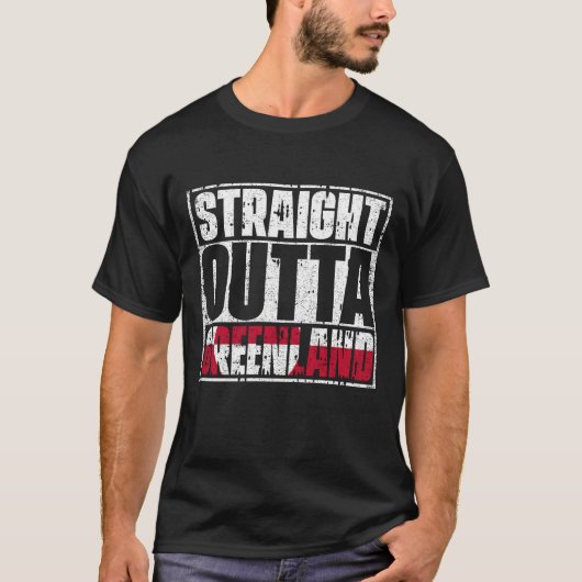 Straight Outside Grönland Flag T-Shirt (Vorderseite)