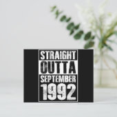 Straight Outta 1992 29. Geburtstag Postkarte (Stehend Vorderseite)