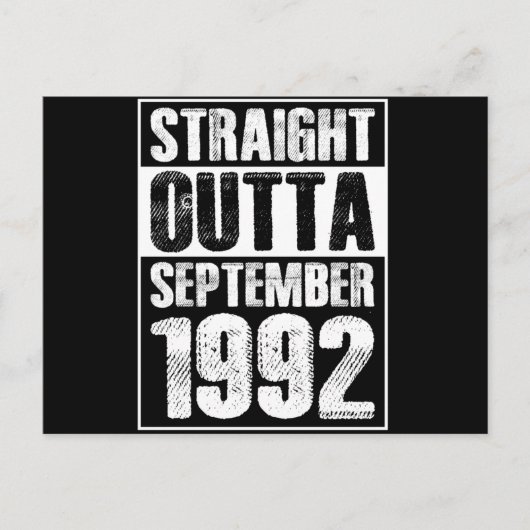 Straight Outta 1992 29. Geburtstag Postkarte (Vorderseite)