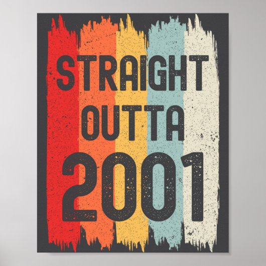 Straight Outta 2001 Funny Retro Birthday Awesome S Poster (Vorne)