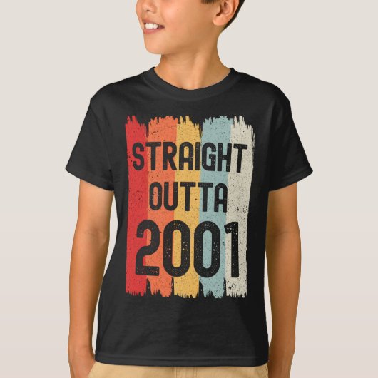 Straight Outta 2001 Funny Retro Birthday Awesome S T-Shirt (Vorderseite)