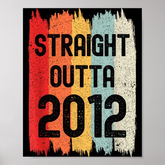 Straight Outta 2012 Lustiger Retro-Geburtstag Awes Poster (Vorne)
