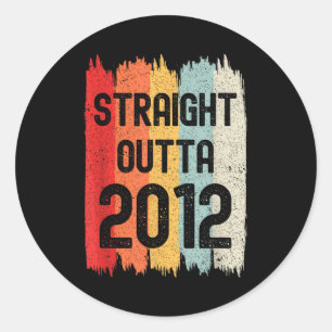 Straight Outta 2012 Lustiger Retro-Geburtstag Awes Runder Aufkleber