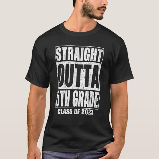 Straight Outta 5th Grade Graduation 2023 Fifth Gra T-Shirt (Vorderseite)