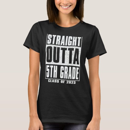 Straight Outta 5th Grade Kids Boys Graduation 2023 T-Shirt (Vorderseite)