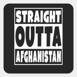 Straight Outta Afghanistan Afghanisch Quadratischer Aufkleber
