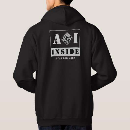 STRAIGHT OUTTA AI Tech Scanable QR CODE Hoodie (Rückseite)