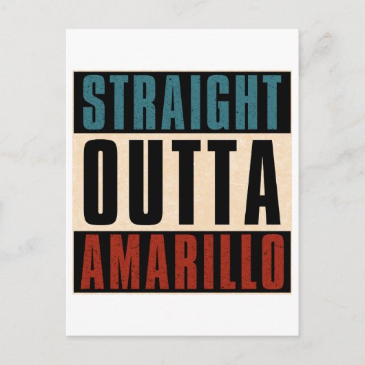 Straight Outta Amarillo Texas TX Postkarte (Vorderseite)