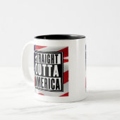 "Straight Outta America" Zweifarbige Tasse (Vorderseite Links)