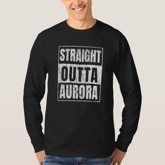 Straight Outta Aurora Illinois State Premium T-Shirt (Vorderseite)