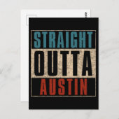 Straight Outta Austin Texas TX USA Postkarte (Vorne/Hinten)